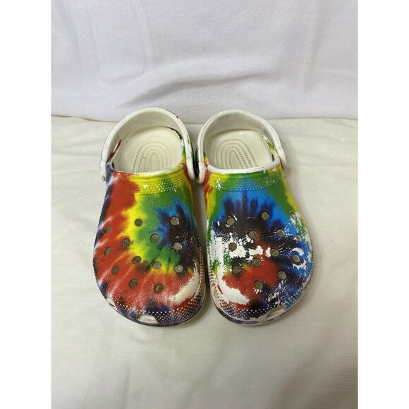 Crocs Classic Clog Tie Dye Women’s 6 Rainbow - Picture 4 of 7